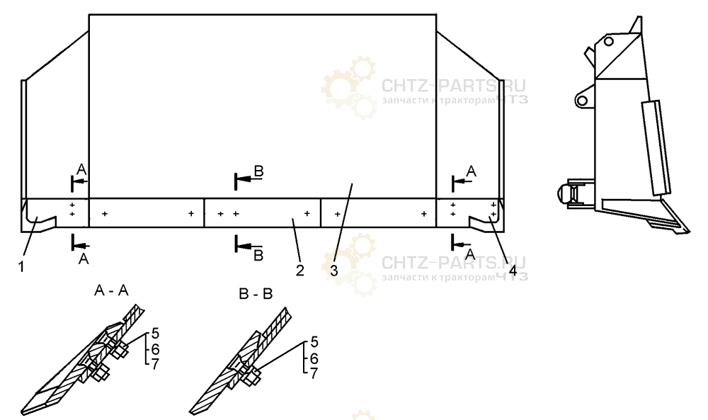 Отвал Б2 ДЭТ-250М2Б Отвал Б2 ДЭТ-250М2Б
