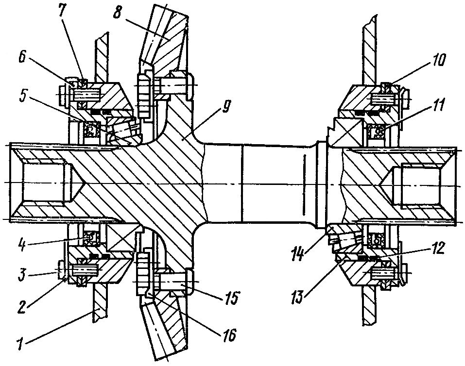 Вал большой конической шестерни Вал большой конической шестерни